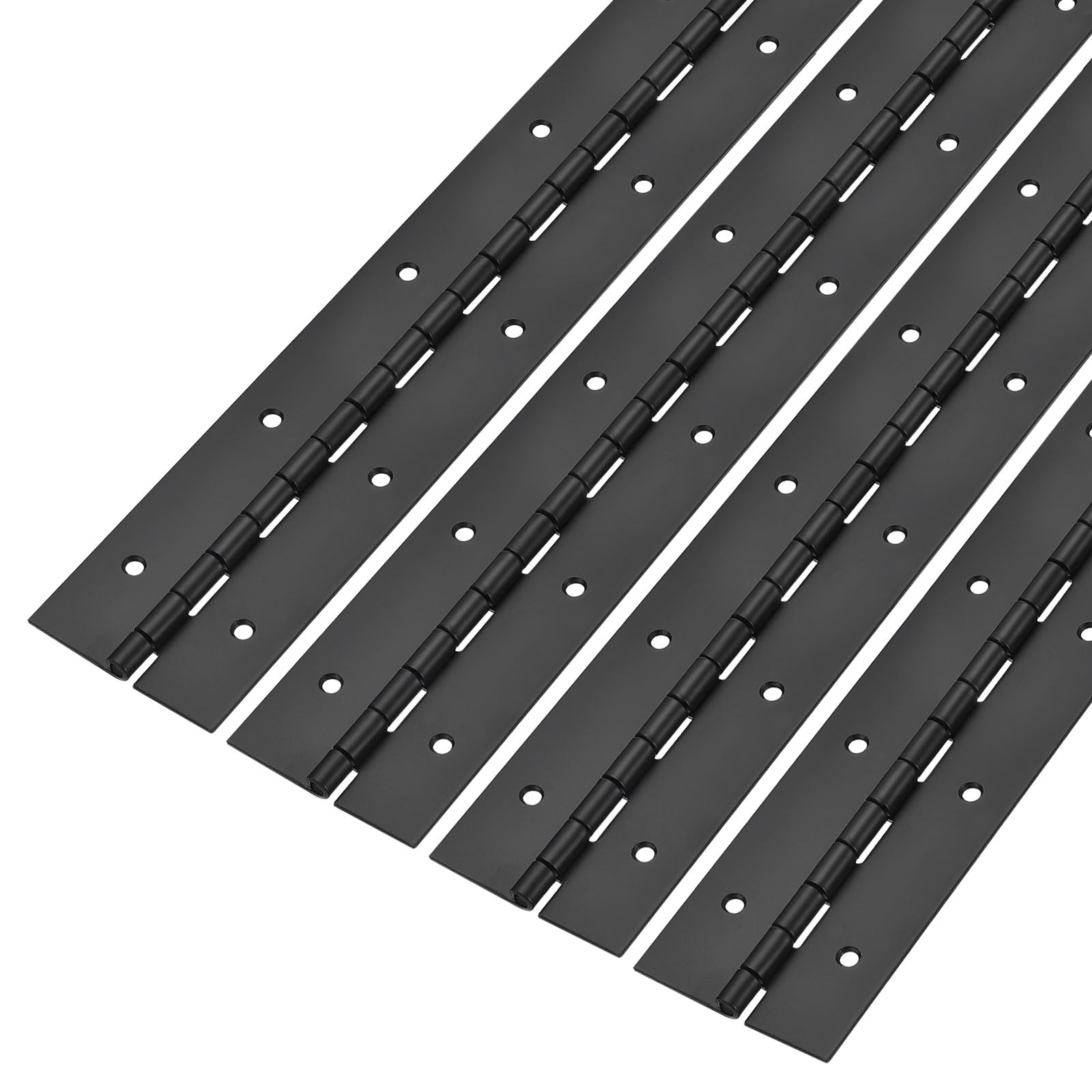 uxcell Piano Hinge 16Inch x 2Inch, 4pcs Stainless Steel Continuous Hinge Piano Hinges for Cabinets, Door, DIY Storage Boxes, 0.059" Leaf Thickness, Black