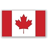 2-Pack Canada Flag Decal Stickers | Official Flag of Canada Stickers | 5-Inches by 3-Inches | Premium Quality Vinyl | PD400