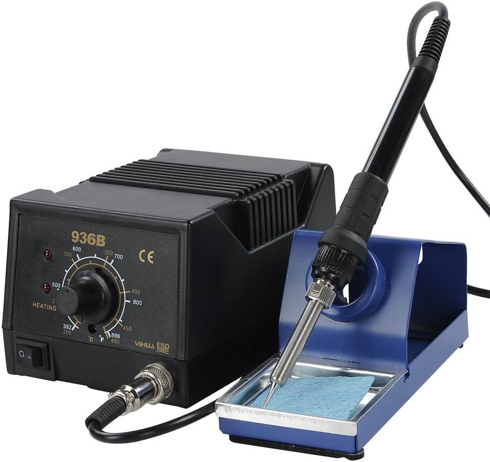 936b Rework Iron Soldering Station ESD SMD Welder Welding W Stand Sponge 1 Tip