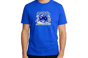 Encountering Beauty Australia Element T‑Shirt,Australian Flag Text Print Men's Crew T-Shirt Neck,Cotton Tee，Versatile Shirts
