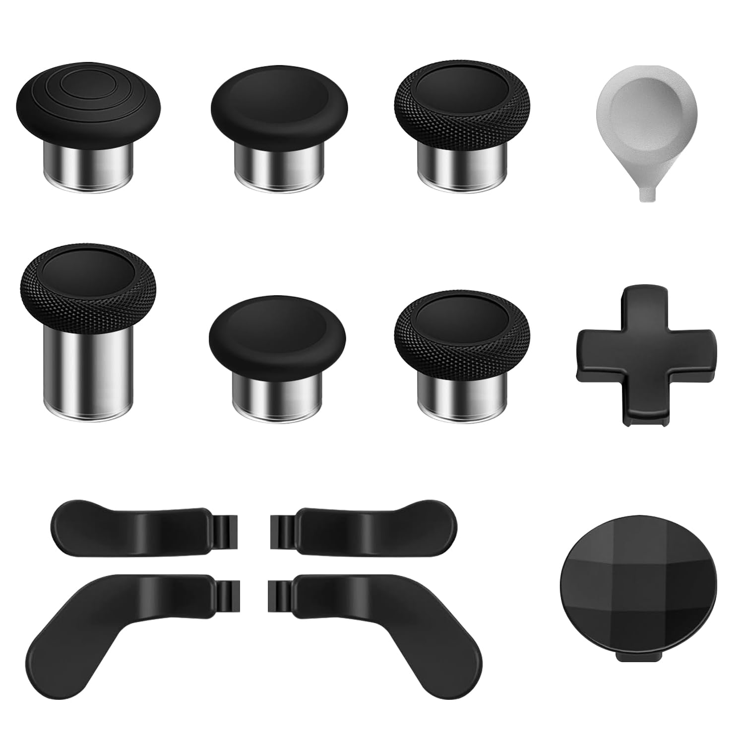 13 in 1 Metal Thumbsticks for Elite Series 2,Accessories for Elite Controller Series 2,Gaming Accessory Replacement,Metal Mod 6 Swap Joystick,4 Paddles,2 D-Pads,1 Tool,Black
