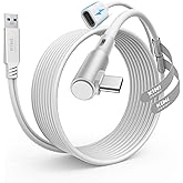 KIWI design Link Cable with Charging 16FT Compatible with Meta Quest 3S/3/2/Pro/Pico 4 Accessories and PC/SteamVR, USB 3.0 to