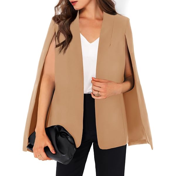 Blazer Cape élégant Pour Femme - Devant Ouvert, Manches Fendues - Parfait Pour Le Travail, Les Soirées Et Les Occasions Spéciales