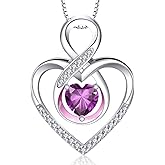 RIVIKO Infinity Heart Symbol Necklace for Women 925 Sterling Silver Love Heart Pendant Valentine's Day Anniversary Birthday Christmas Jewelry Gifts for Women Mom Wife Sister Her Friends