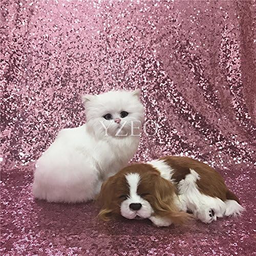 YZEO Sequin Backdrops Photo Booth Backdrop-Rose Pink-4FTx7FT