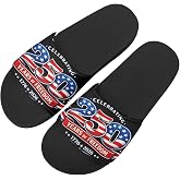 Howilath North American Countries Flag Sandals for Women Comfort Non Slip House Shower Shoes Summer