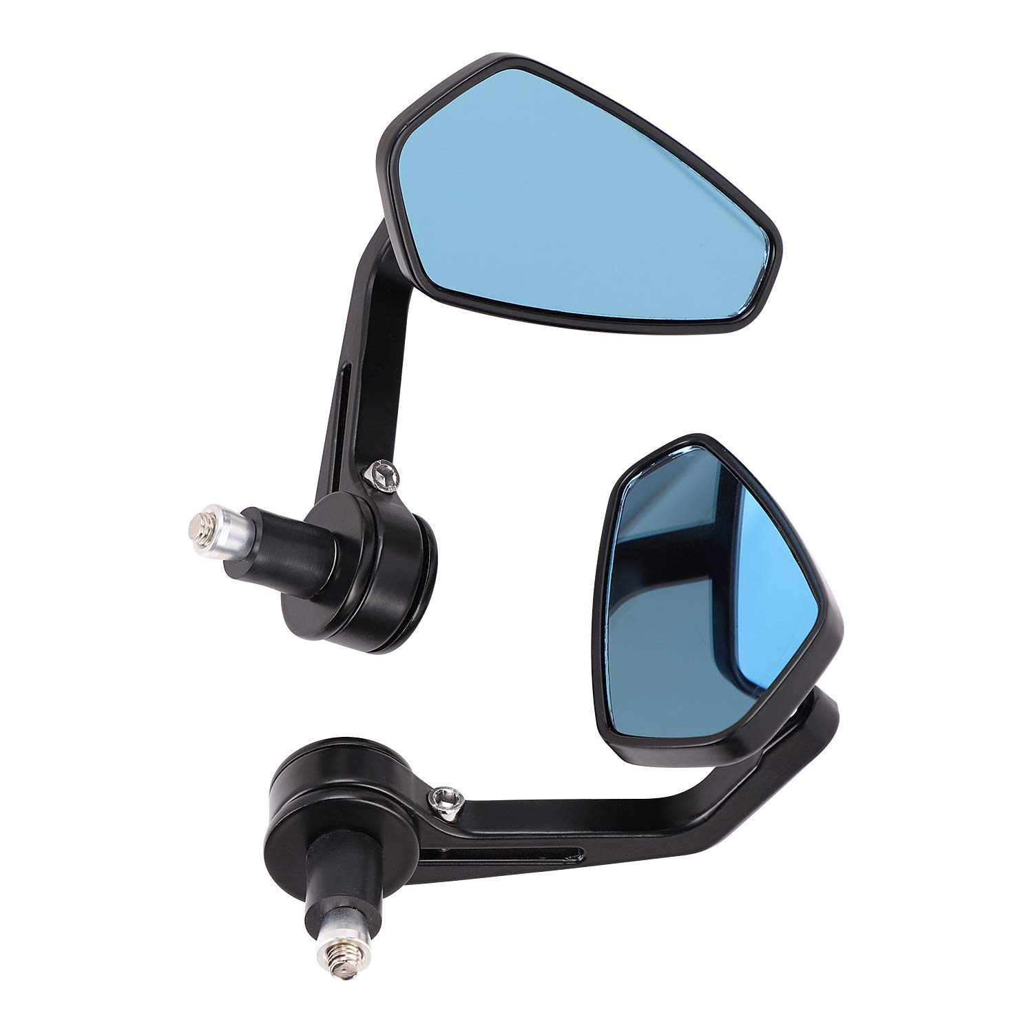 1 Pair Motorbike Mirrors 7/8'' Motorbike Bar End Side Mirrors Rear View Side Mirror Universal Wide Angle Motorcycle Wing Safety Reflector Mirror Rearview Mirror Day-Night