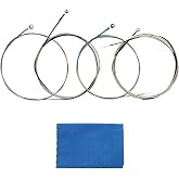JYsun Cello Strings 1 Full Set A-D-G-C Steel Core Aluminum Magnesium Wound for Size 1/4 1/2 3/4 4/4 with 1 Piece Cleaning Cloth for Musical Instrument