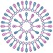 Hestya 50 Pieces Bubble Wands Bubbles with Wand for Kids and Party, Blue and Pink