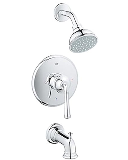 Grohe Gloucester Chrome 1 Handle Bathtub And Shower Faucet With Valve And Trim