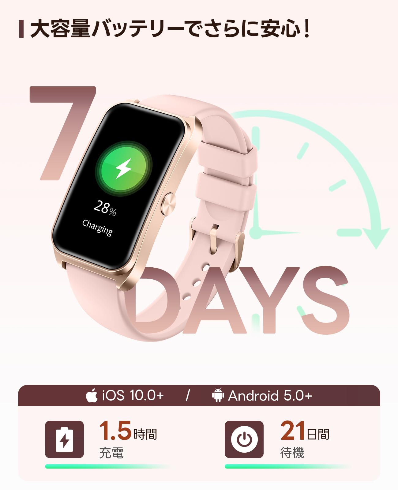 FOSMET FOS10 Smart Watch, 1.47 inch Large Screen, Ultra Narrow Bezel, Smart Band, iPhone and Android Compatible, Thin and Lightweight, IP68 Waterproof, Long Lasting Battery, Smart Band, Incoming