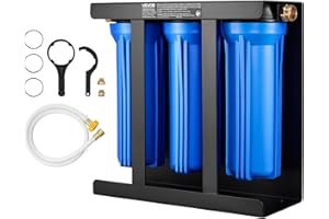 VEVOR RV Water Filtration System, 3-Cartridge Water Filter System for Campers, Remove Sediments, Chlorine, Bad Tastes, Odors,