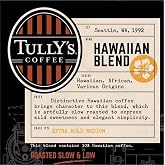Tully's Coffee Hawaiian Blend Coffee Keurig Single-Serve K-Cup Pods, Medium Roast, 10 Count