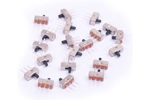 Cylewet 20Pcs 2 Position SPDT 1P2T Mini Vertical Slide Switch with 3 Pins PCB Panel for Arduino (Pack of 20) CLT1024