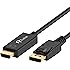 DP to HDMI, Rankie 6 Feet Gold Plated DisplayPort to HDMI HDTV Cable (Black) - R1102