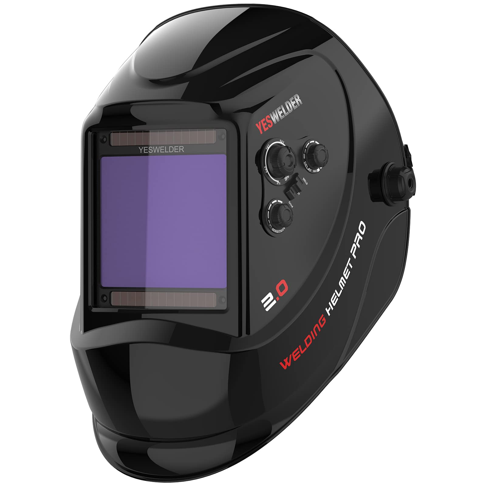 Yeswelder Pantalla de visualización grande 3.93 x3.66 Color de soldadura solar de potencia solar de color verdadero, 4/5-9/9-13 del sensor de arco 4/5-9/9-13 para la máscara de soldadura de soldadura de arco Tig Mig Lyg-M800H