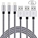 EverDigi 3Pack 10FT Braided Lightning to USB Cable cords with Aluminum Connector Compatible with iPhone 7/7 plus, 6/6S/6 Plus/6S Plus, 5C/5S/5/SE, iPad Air/Mini,iPod Nano/Touch (Black)