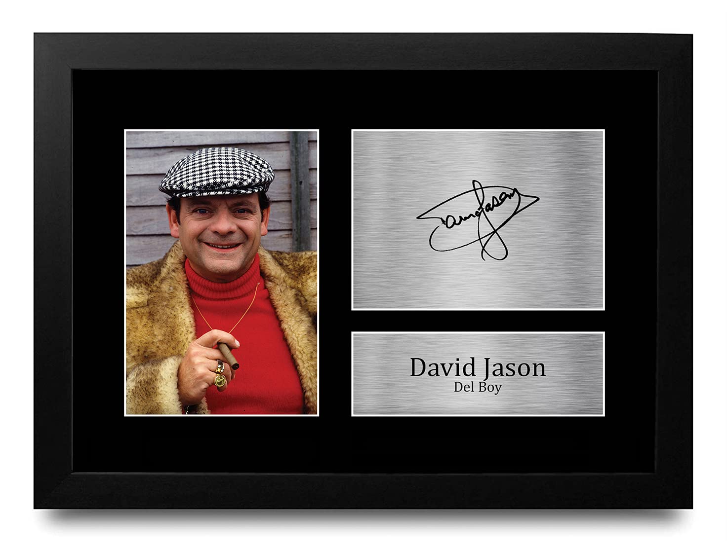HWC Trading FR A4 David Jason Only Fools & Horses Del Boy Gifts Printed Signed Autograph Picture for TV Show Fans - A4 Framed