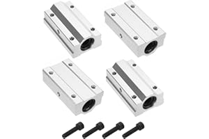 uxcell 2PCS SCS10LUU Linear Motion Ball Bearing Slide Bushing Aluminum 68mm Long Linear Roller Bearing Slide Block for 10mm R