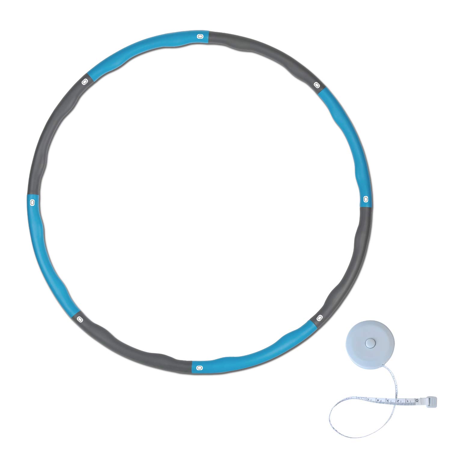 DOFLY Hula Hoop Weighted 1.2kg (2.65lbs) Foam Padded Hula Hoop For Fitness Exercise Weight Loss Adjustable Width 28.7-37.4in Detachable Portable For Children Adults With Ruler…