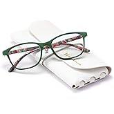 HAITONGCR Lightweight Ladies' Square-Frame Blue Light Blocking Reading Glasses for Women Purple Plain light R1107