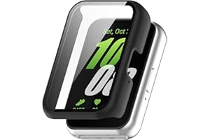 FanTEK Compatible for Samsung Galaxy Fit 3 Watch Case for Women Men, Scratch Resistant Shock Absorbing Case, Matte Black