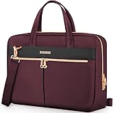 Ferkurn Laptop Bag Case Women Men Computer Bag Compatible with MacBook/HP/LG/Dell, Shoulder Strap Slim Carrying Messenger Briefcase, Wine Red, 17-17.3 Inch