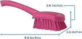 Vikan 41921 Stiff Washing Scrubbing Hand Brush Short Handle Pink 270mm view 5