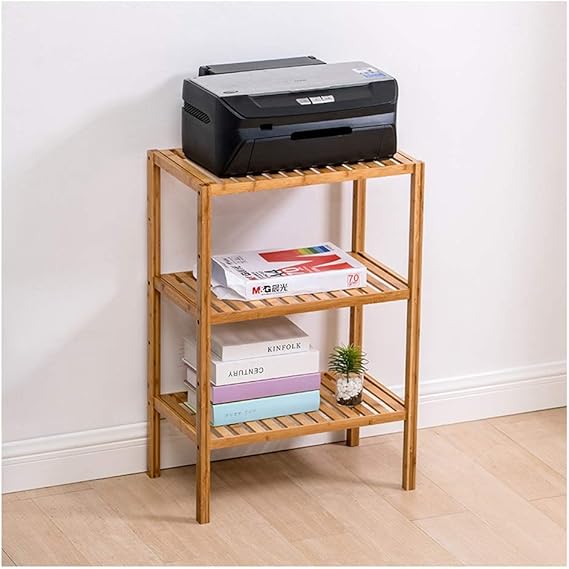 Printer Stand Shelf with Storage Multifunction Storage Rack Printer, 3 Tier Solid Wood Printer