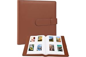 REKEEN 256 Photos Album for Fujifilm Instax Mini Camera/Polaroid 2”x3” Pictures, 2x3 Photo Album Book for Fujifilm Instax Mini 11 12 evo 9 90 70 40 8 Instant Camera & Instax Mini Instant Film,Brown