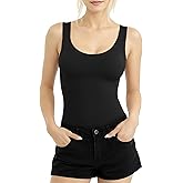 MANGOPOP Women's Scoop Neck Tank Top Double Lined Sleeveless Tops for Women Casual Basic Slim Summer Outfits 2026