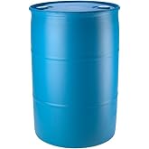 55 Gallon Blue Water Barrel | Solid Mold |2 Inch Bung Holes, Good for Long Term Drinking Water Use | BPA Free