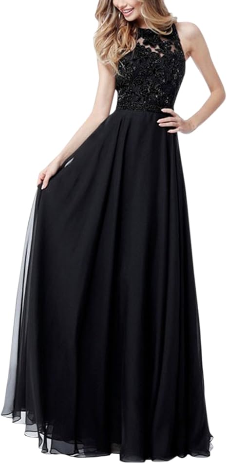 Ocamo Frauen Spitze Passende Ruckenfrei Sexy Lange Kleid Abendkleid Mode Elegant Schwarz Sommer Kleid X Large Schwarz Amazon De Kuche Haushalt