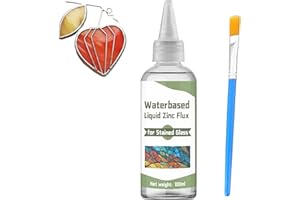 WAN2TLK Liquid Flux Soldering 100ml - Stained Glass Flux for Soldering Work, Glass Repair and More - Stain Glass Tools and Supplies - Waterbased Liquid Zinc Flux for Stained Glass