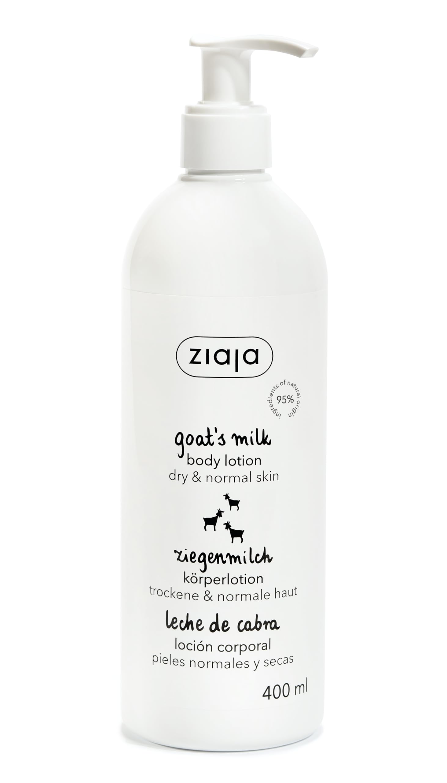 Ziaja Goat’s Milk Body Lotion 400ml - Nourishing Moisturiser for Dry Skin, Hydrating, Fast-Absorbing, Gentle Formula