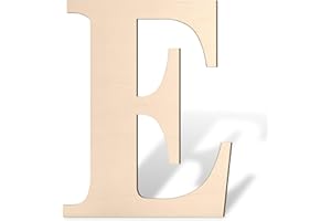 COOWAYZE Large Wooden Alphabet Letter E 17 inch Big Wood Letters for Wall Decor, Unfinished Blank Giant Wooden Letters for Crafts, Name Sign, Rustic Wedding, Christmas Home Decoration, Baby Shower