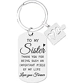 Teeglow Sister Gifts from Sister Keychain Christmas Birthday Graduation Gift Big Middle Little Sisters Gifts Keyring
