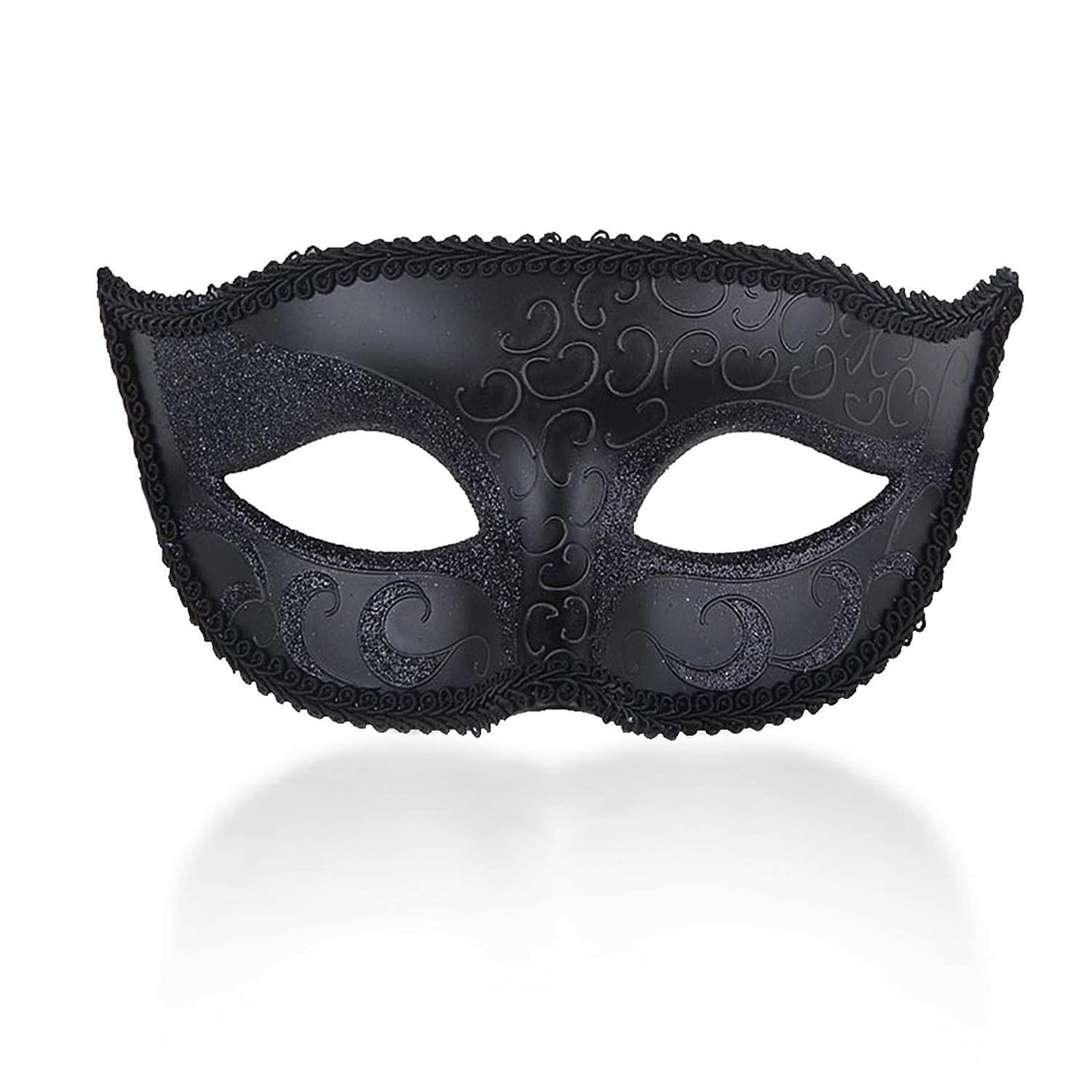 AMWYODK New masquerade mask for men, Venetian mask, suitable for Halloween, Easter, carnival, parties, dance parties, and club costumesοΌBlack
