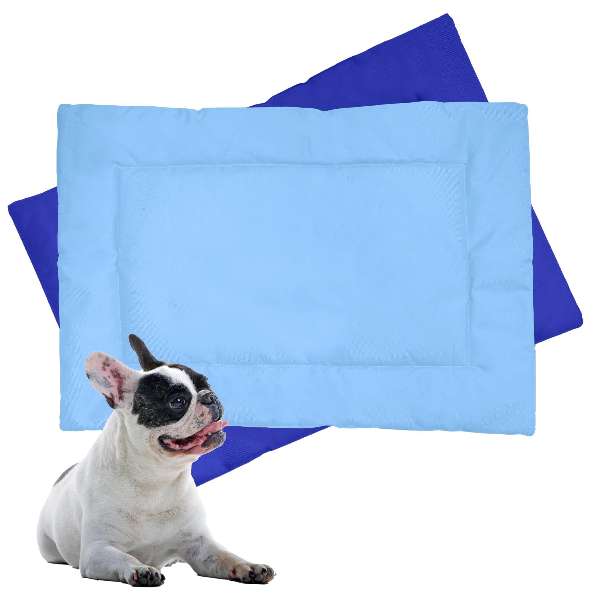 Downtown Pet Supply Dog Crate Pad, 24" x 18" - Waterproof, Ripstop Nylon Dog Crate Mat Chew Proof and Machine Washable - Light and Dark Blue - S — image 1