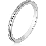 Bishilin His And Her Couples Ring Set - Stainless Steel With White Zirconia, 3mm Width