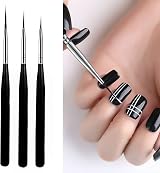 luoshaPUCY 3pc Nail Art Liner Brushes for Gel Polish Painting Fine Designs view 5