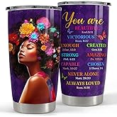 SANDJEST Inspirational Gifts for Women Black Woman Inspiration Tumbler 20oz Stainless Steel Insulated Coffee Travel Cup Mug Motivational Gift for Women Birthday Christmas