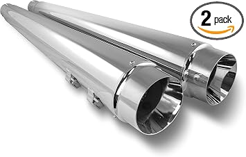 dna 4 chrome style tapered slip ons mufflers harley touring 95 16