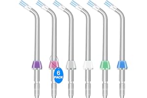 IIYL Replacement Tips for Water Flosser, Plaque Seeker Tips Compatible with Waterpik and Other Oral Irrigators, Plaque Remove Bristles (6-Pack)
