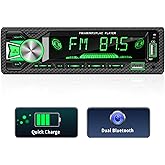 Single Din Car Stereo Bluetooth Hands Free Calling Car Audio Receivers with Digital LCD Display FM Car Radio USB/SD/AUX-in MP