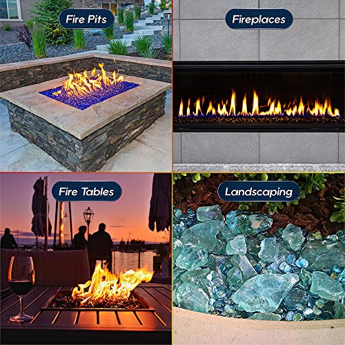 Snow White - Fire Glass Beads for Indoor and Outdoor Fire Pits or Fireplaces | 10 Pounds | 3/4 Inch