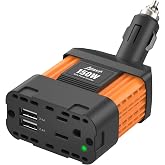 Ampeak 150W Car Power Inverter, 12V DC to 120V AC Adapter | 300W Peak, AC Outlet &amp; Dual USB 4.8A, Charge Laptop &amp; Phone, 11 Safety Protections, Compact for Road Trips &amp; Travel