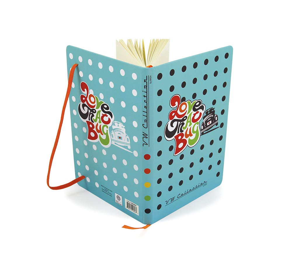 BRISA VW Collection Volkswagen NotebookDiaryWriting Book, Lined with Hardcover Binding in T1 Bus, Beetle, GTI Design DIN A5 (Beetle/Love That Bug) โ image 1