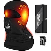 day wolf Heated Ski Mask Balaclava for Winter,Smart Heat Machine Washable Heated Warm Face Mask for Cold Weather