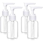 4 Pieces Transparent Travel Pump Bottles Lotion Dispenser Mini Travel Plastic Foamer Bottle Clear Pump Dispenser for Cleaning, Cosmetics Packaging, Shampoo